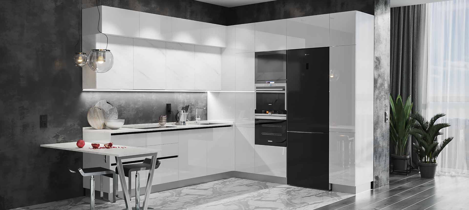 Белый глянец / Мрамор Леванто Белый 